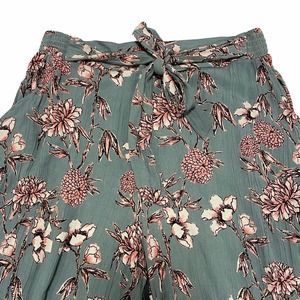 Angie Boho Floral Wide Leg Hi-Rise Tie Waist Pants